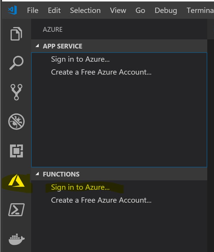 Azure Tools Sign In